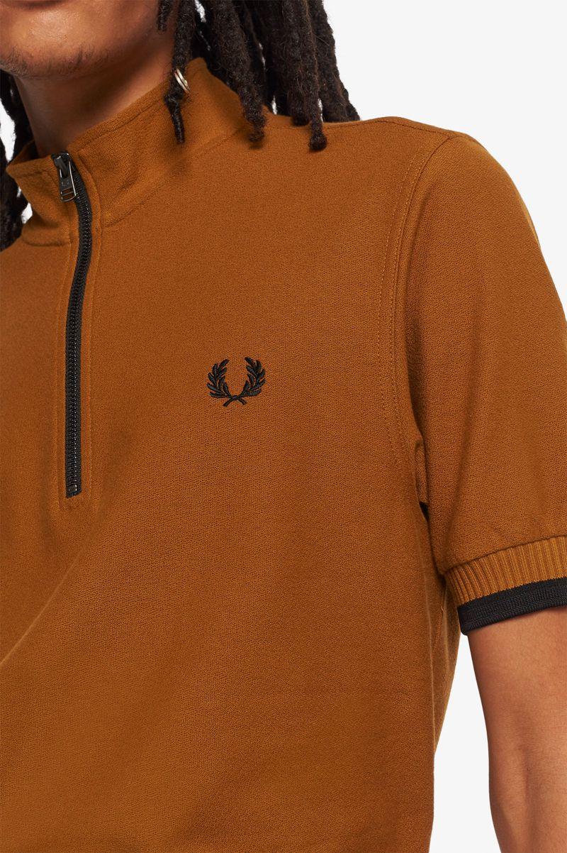 Camel Fred Perry Funnel Neck Polo Men's Shirts | PH 1500BEXC